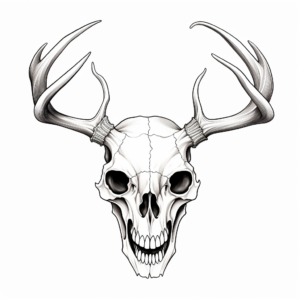 Realistic Deer Skull Coloring Sheets 1