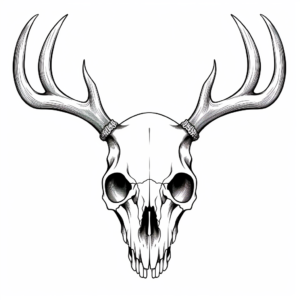 Realistic Deer Skull Coloring Sheets 4