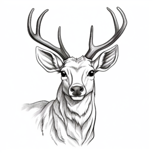Realistic Deer with Antlers Coloring Pages 4