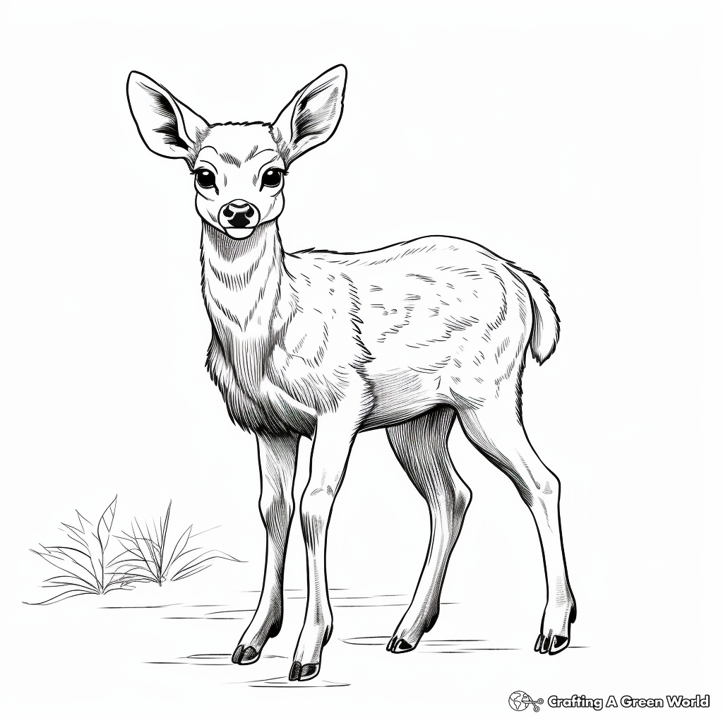 Realistic Deerling Coloring Pages for Adults 3