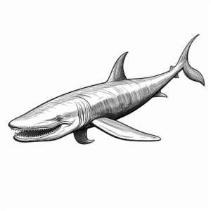 Realistic Depiction of Blue Whale Coloring Sheets 1