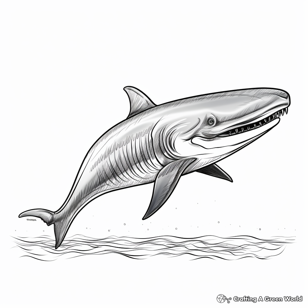 Realistic Depiction of Blue Whale Coloring Sheets 3