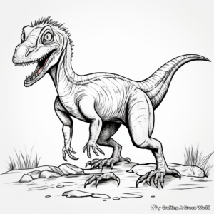 Realistic Depiction of Dilophosaurus Coloring Pages 2