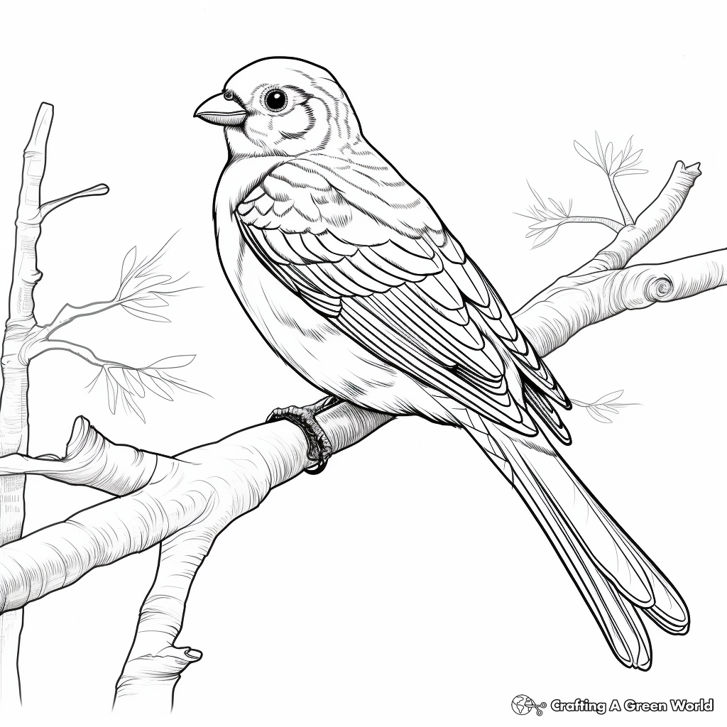 Realistic Detailed Blue Parakeet Coloring Pages for Adults 1