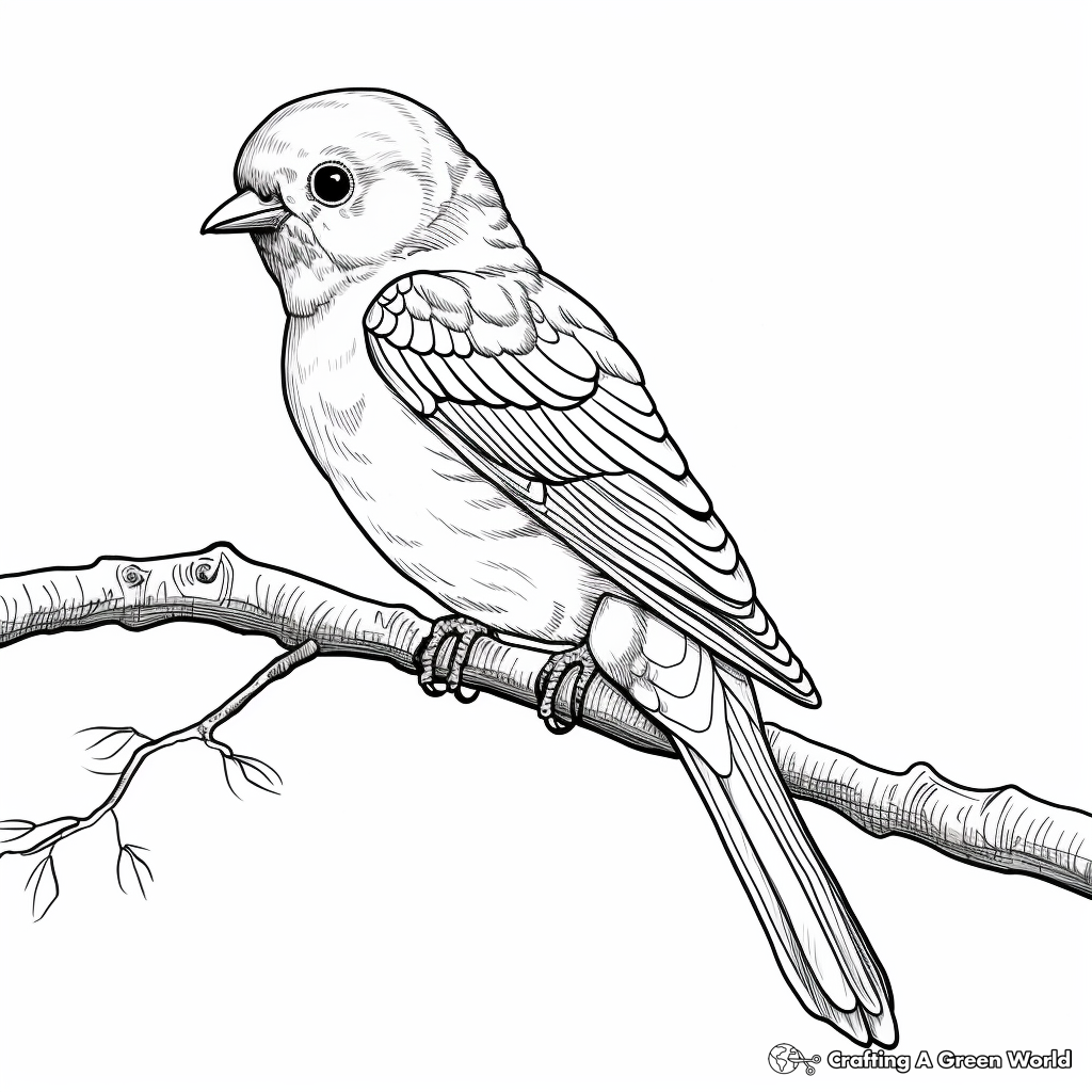 Realistic Detailed Blue Parakeet Coloring Pages for Adults 2