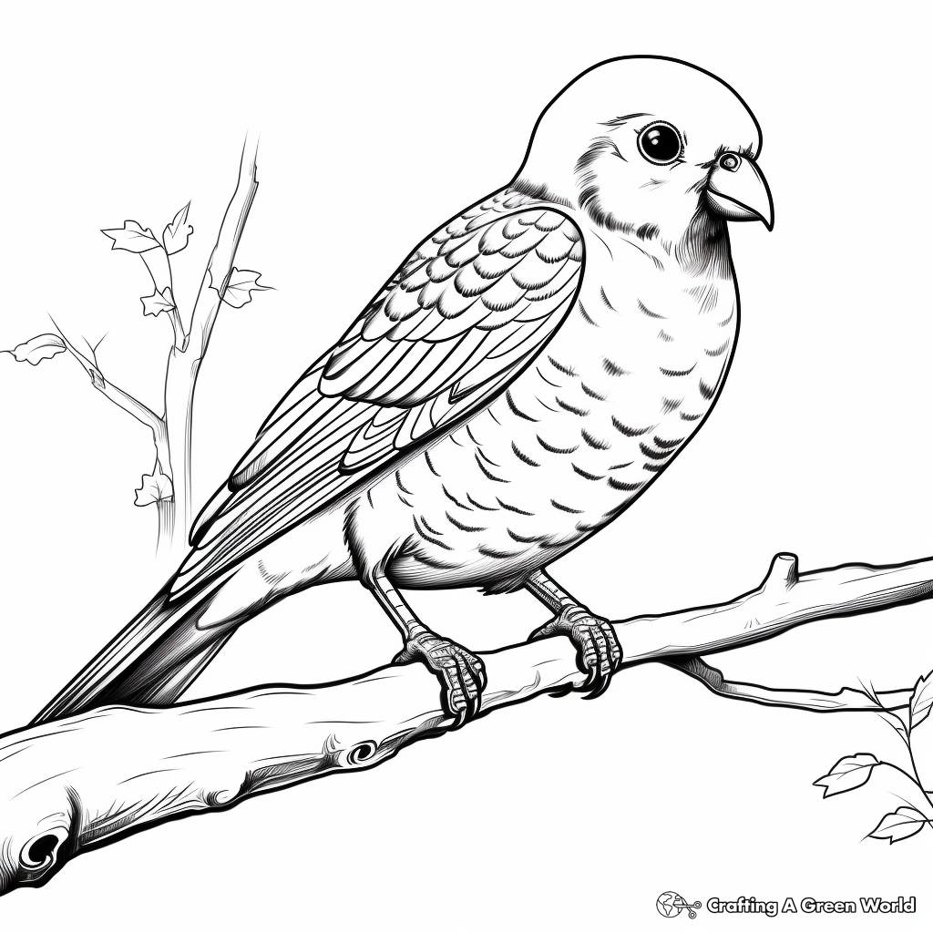 Realistic Detailed Blue Parakeet Coloring Pages for Adults 3