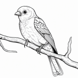 Realistic Detailed Blue Parakeet Coloring Pages for Adults 4