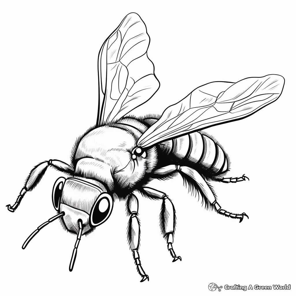 Realistic Detailed Bumblebee Coloring Sheets 2