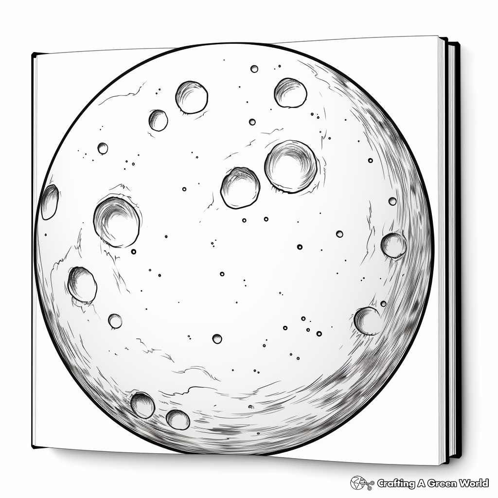 Realistic Detailed Moon Surface Coloring Pages 1