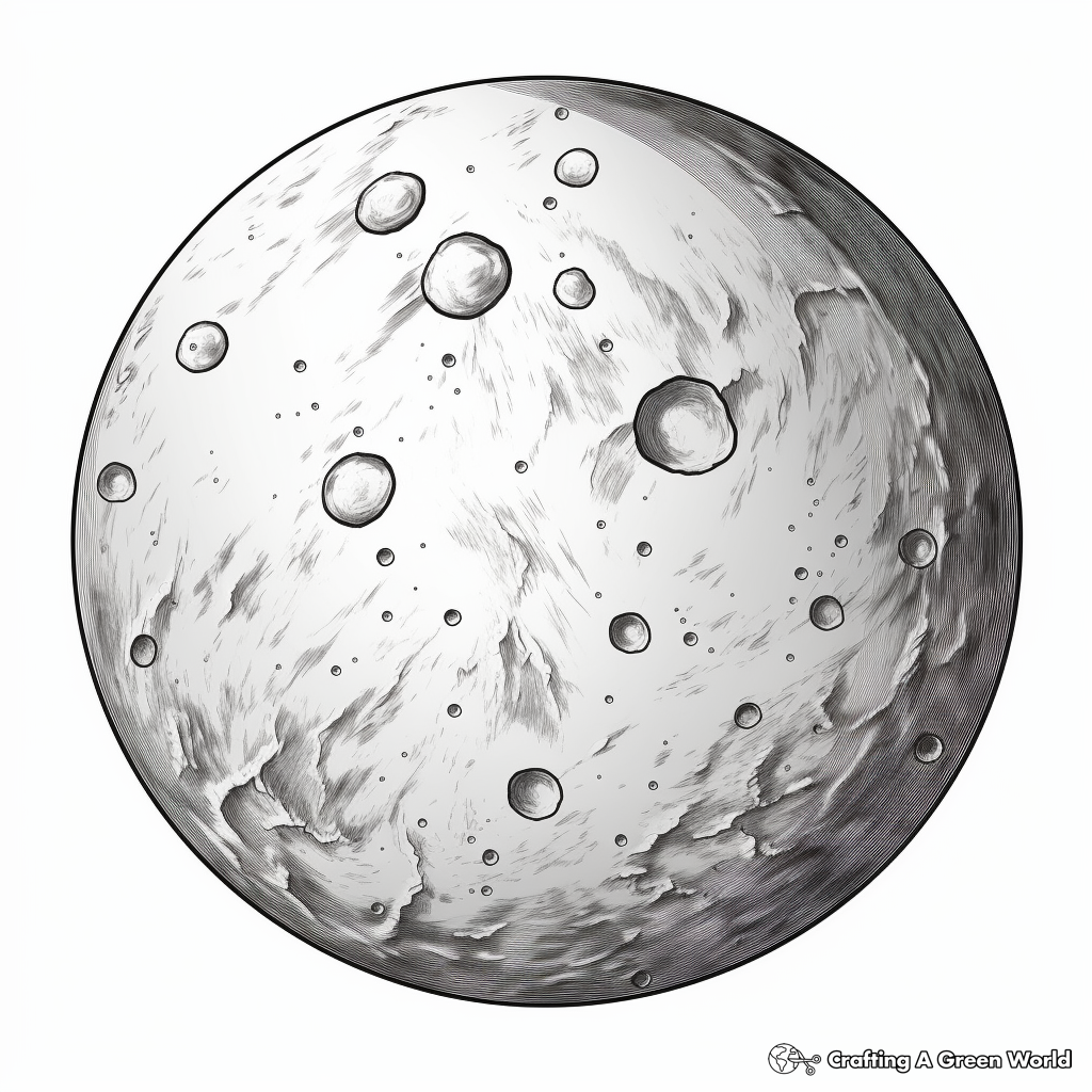 Realistic Detailed Moon Surface Coloring Pages 4