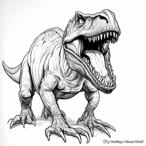 Realistic Detailed T Rex Coloring Pages 1