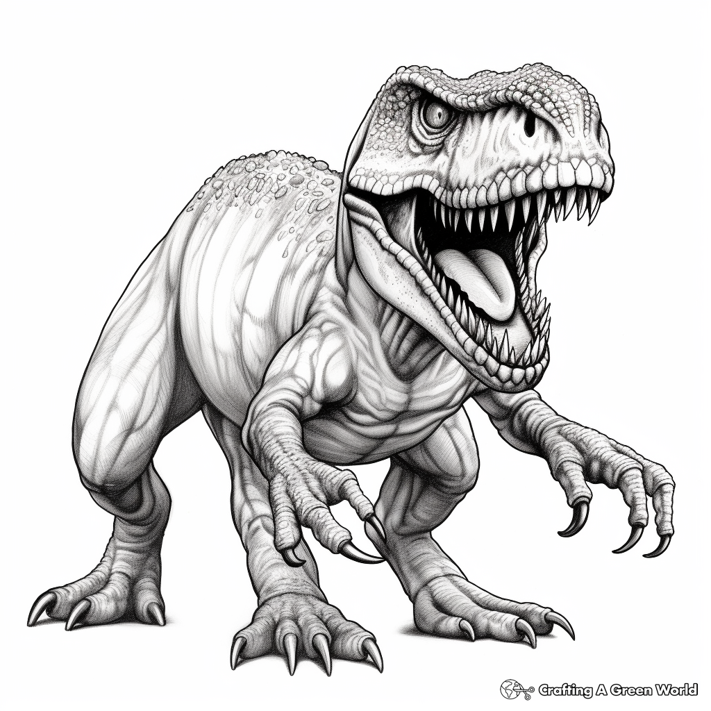 Realistic Detailed T Rex Coloring Pages 2