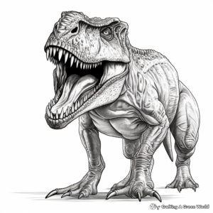 Realistic Detailed T Rex Coloring Pages 4
