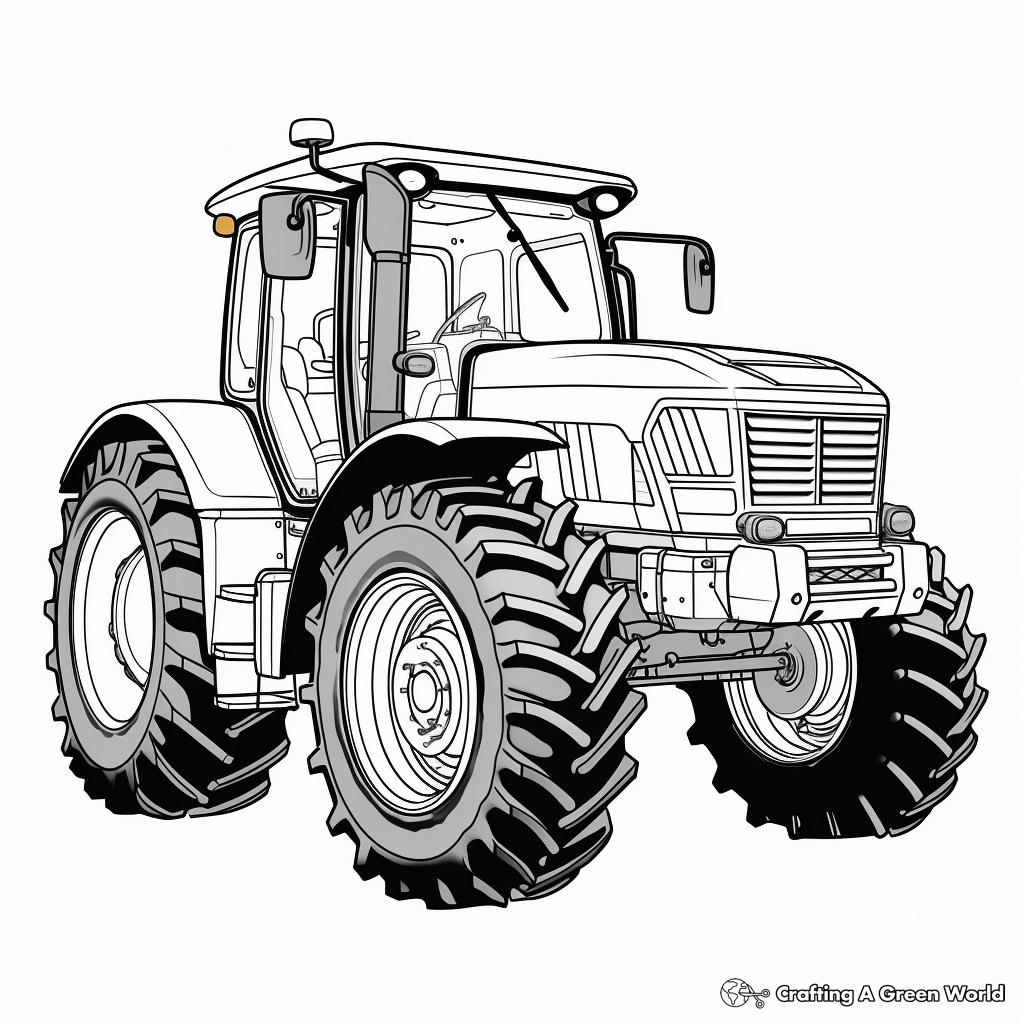 Realistic Detailed Tractor Coloring Pages for Adults 2