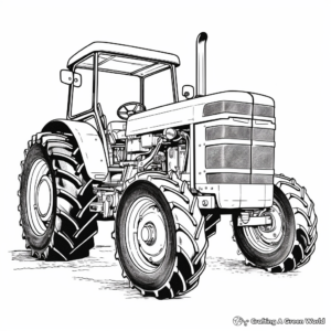 Realistic Detailed Tractor Coloring Pages for Adults 3