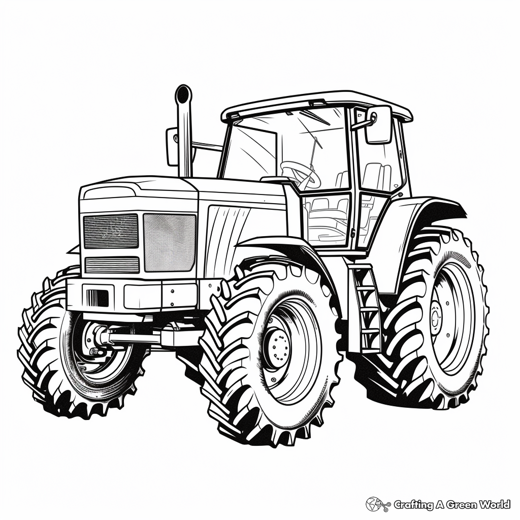 Realistic Detailed Tractor Coloring Pages for Adults 4