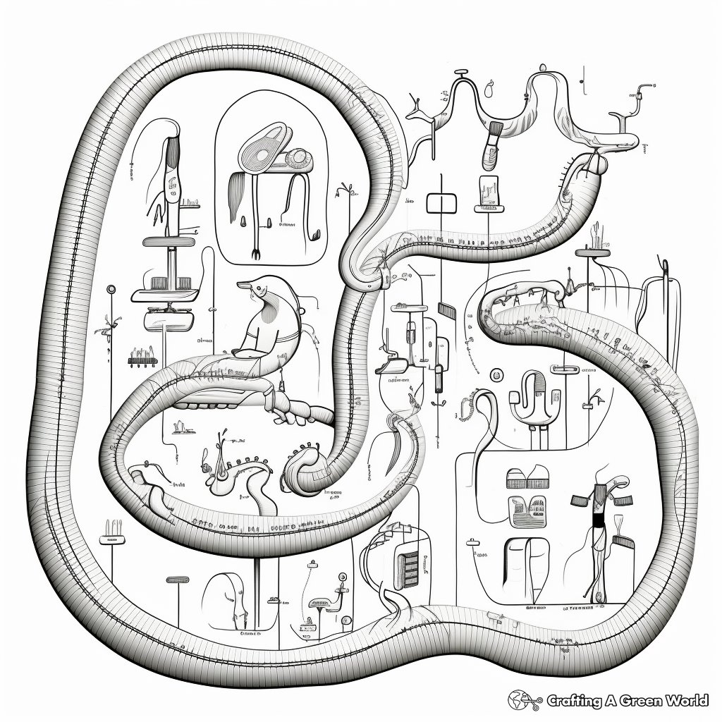 Realistic Digestive System Coloring Sheets 4