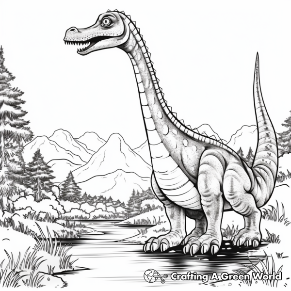 Realistic Diplodocus Coloring Pages 1
