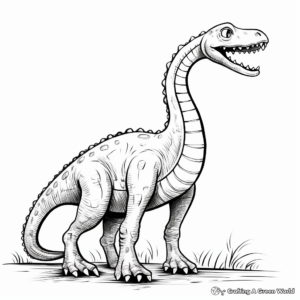 Realistic Diplodocus Coloring Pages 2