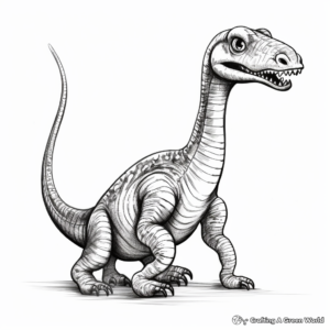 Realistic Diplodocus Coloring Pages 3