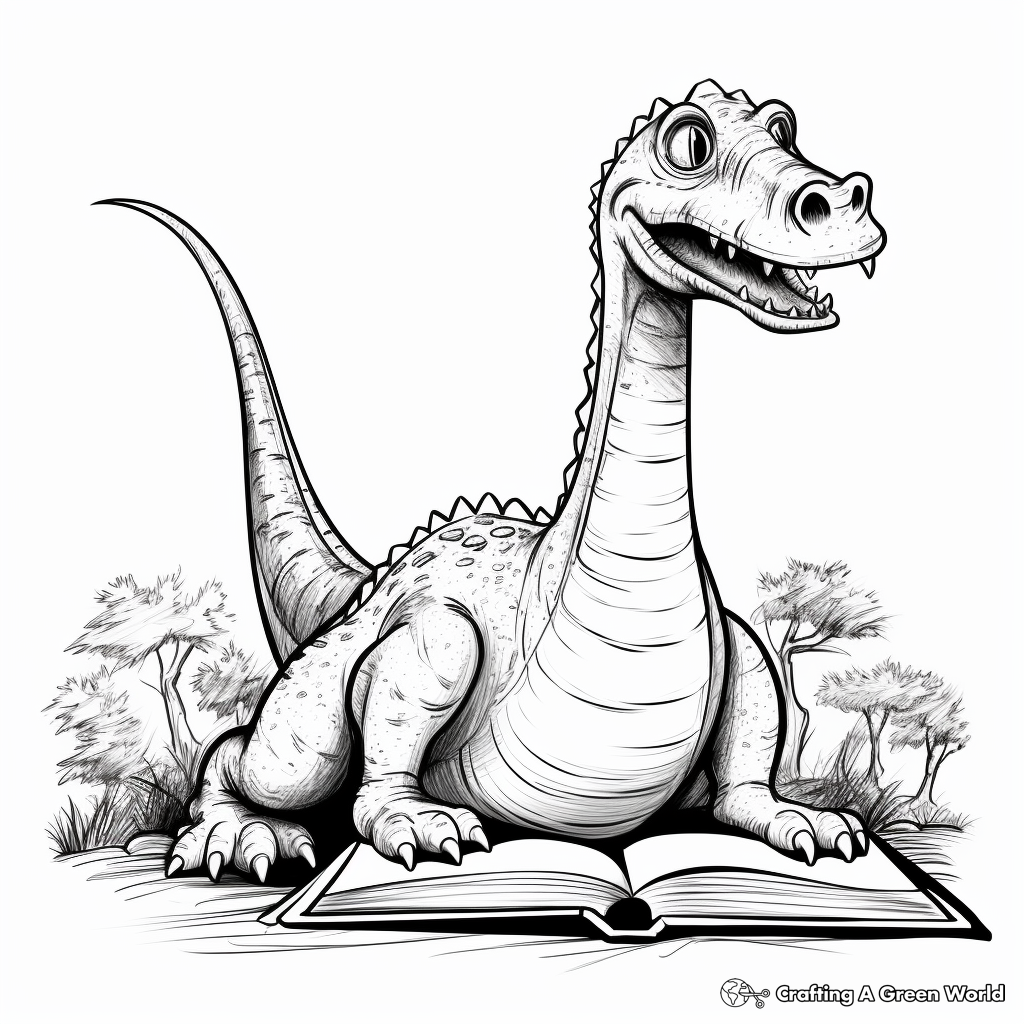 Realistic Diplodocus Dinosaur Coloring Pages 1