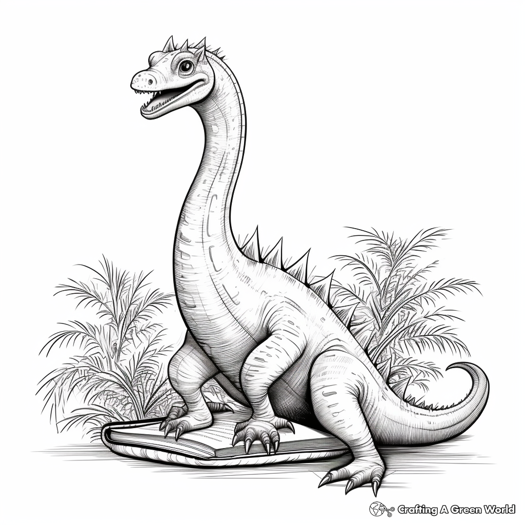 Realistic Diplodocus Dinosaur Coloring Pages 2