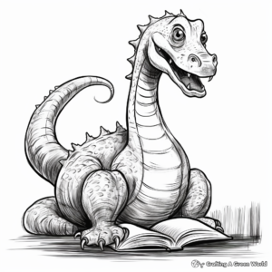 Realistic Diplodocus Dinosaur Coloring Pages 3