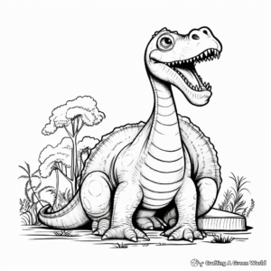 Realistic Diplodocus Dinosaur Coloring Pages 4