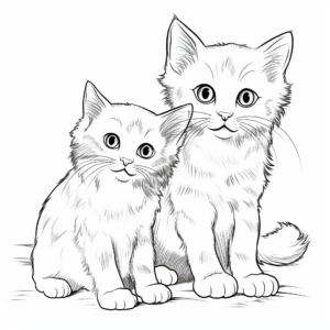 Realistic Domestic Cats Coloring Pages 3