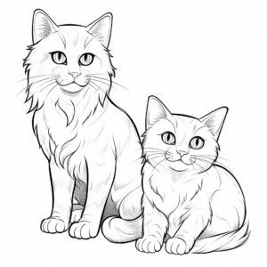 Realistic Domestic Cats Coloring Pages 4
