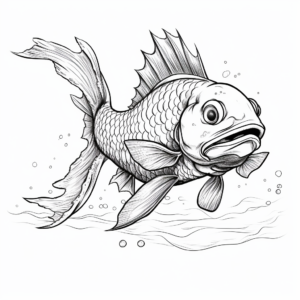 Realistic Dragon Fish Coloring Sheets 4