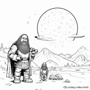 Realistic Drawings of Dwarf Planets Coloring Pages 4