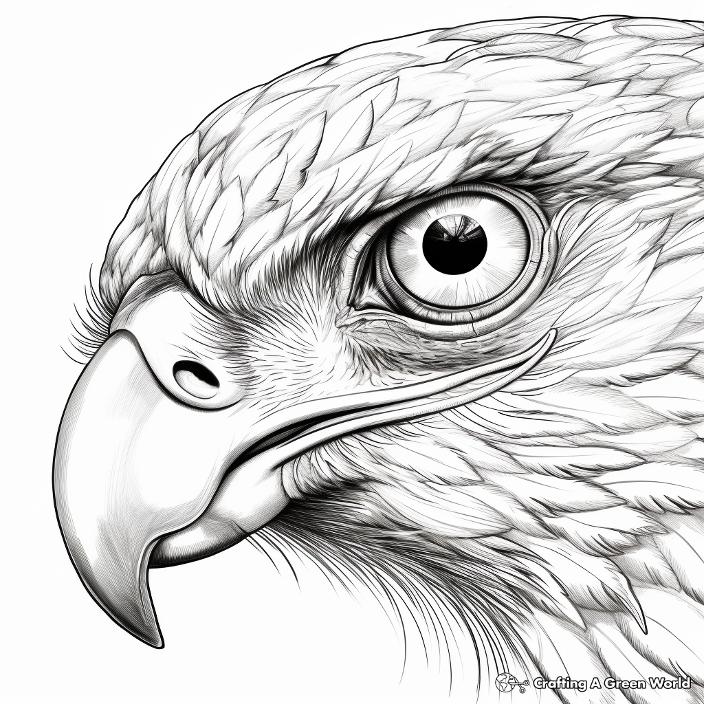 Realistic Eagle Eye Coloring Pages for Adults 1