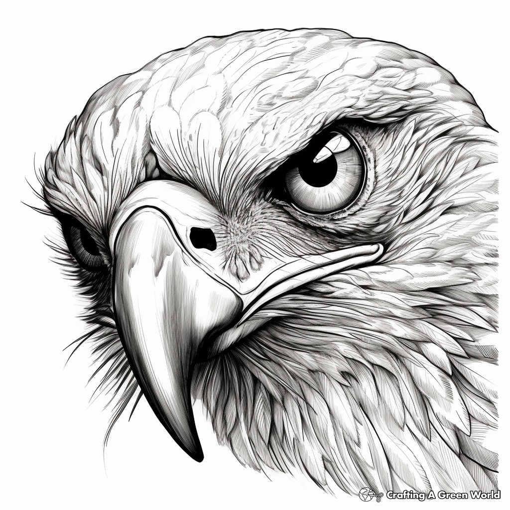 Realistic Eagle Eye Coloring Pages for Adults 2
