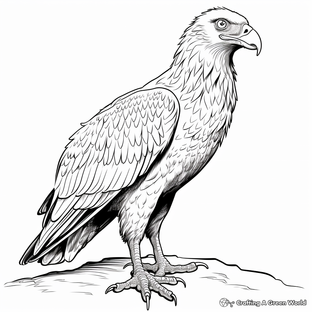 Realistic Egyptian Vulture Coloring Sheets 3
