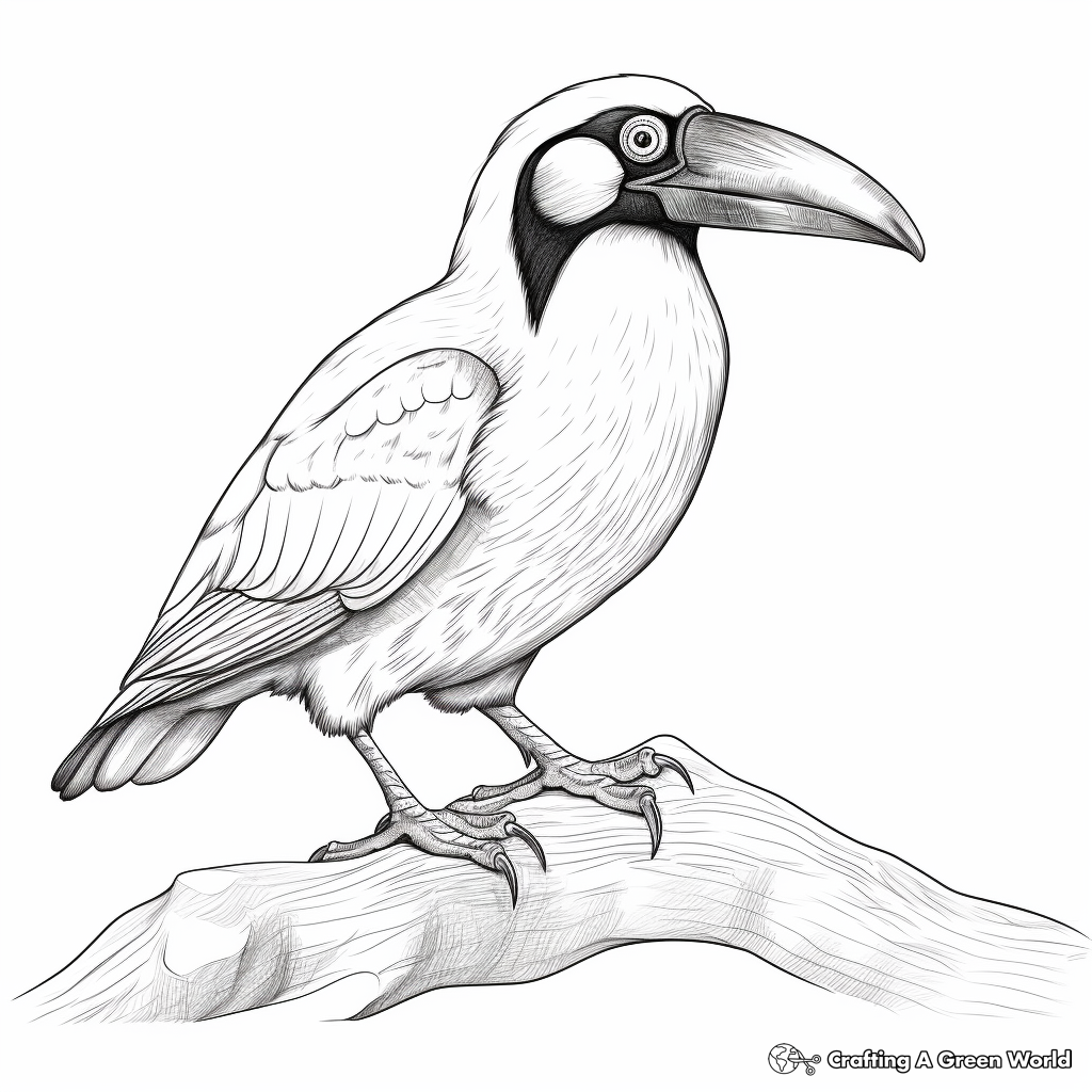 Realistic Emerald Toucanet Coloring Pages 1