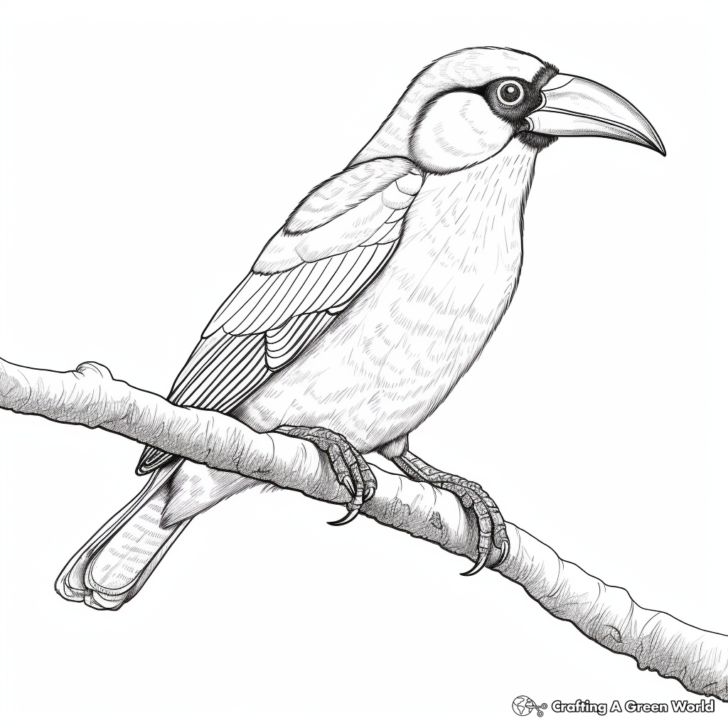 Realistic Emerald Toucanet Coloring Pages 3