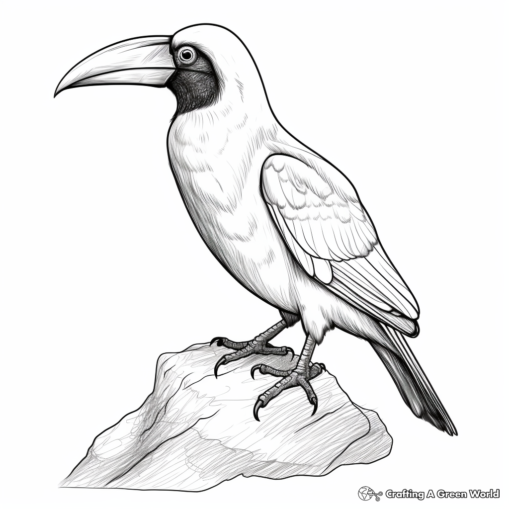 Realistic Emerald Toucanet Coloring Pages 4