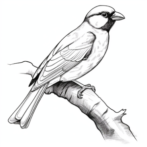 Realistic Eurasian Tree Sparrow Coloring Sheets 3