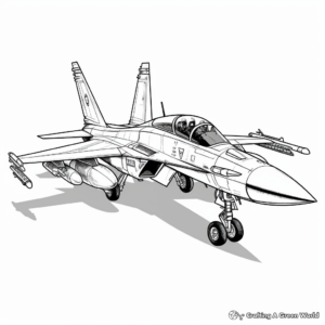 Realistic F18 Jet Fighter Coloring Pages 1