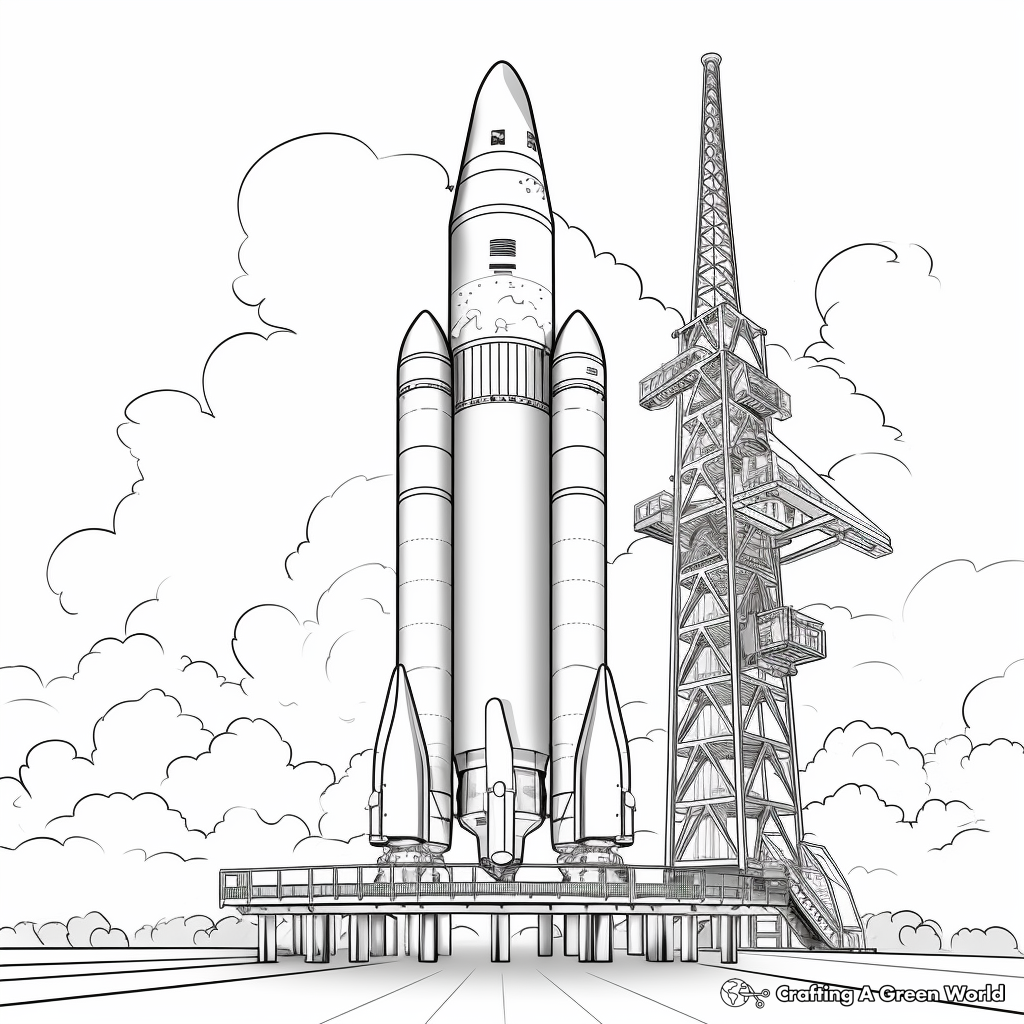 Realistic Falcon Heavy Rocket Coloring Pages 1