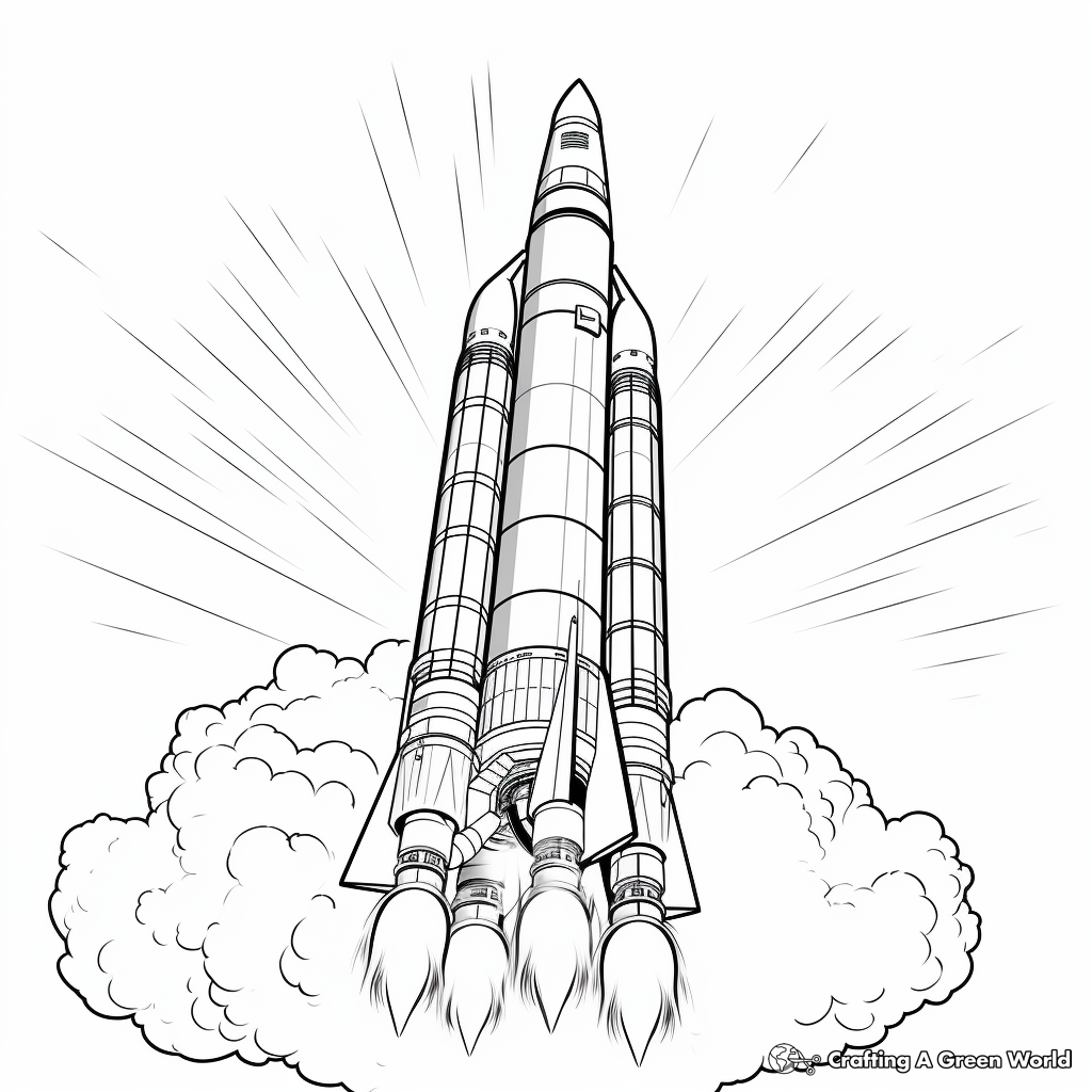 Realistic Falcon Heavy Rocket Coloring Pages 3