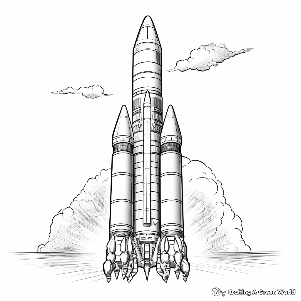 Realistic Falcon Heavy Rocket Coloring Pages 4