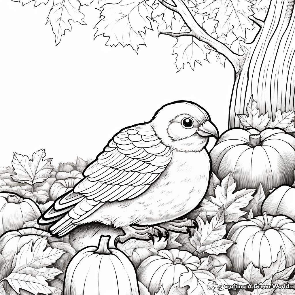 Realistic Fall Foliage Coloring Pages 1