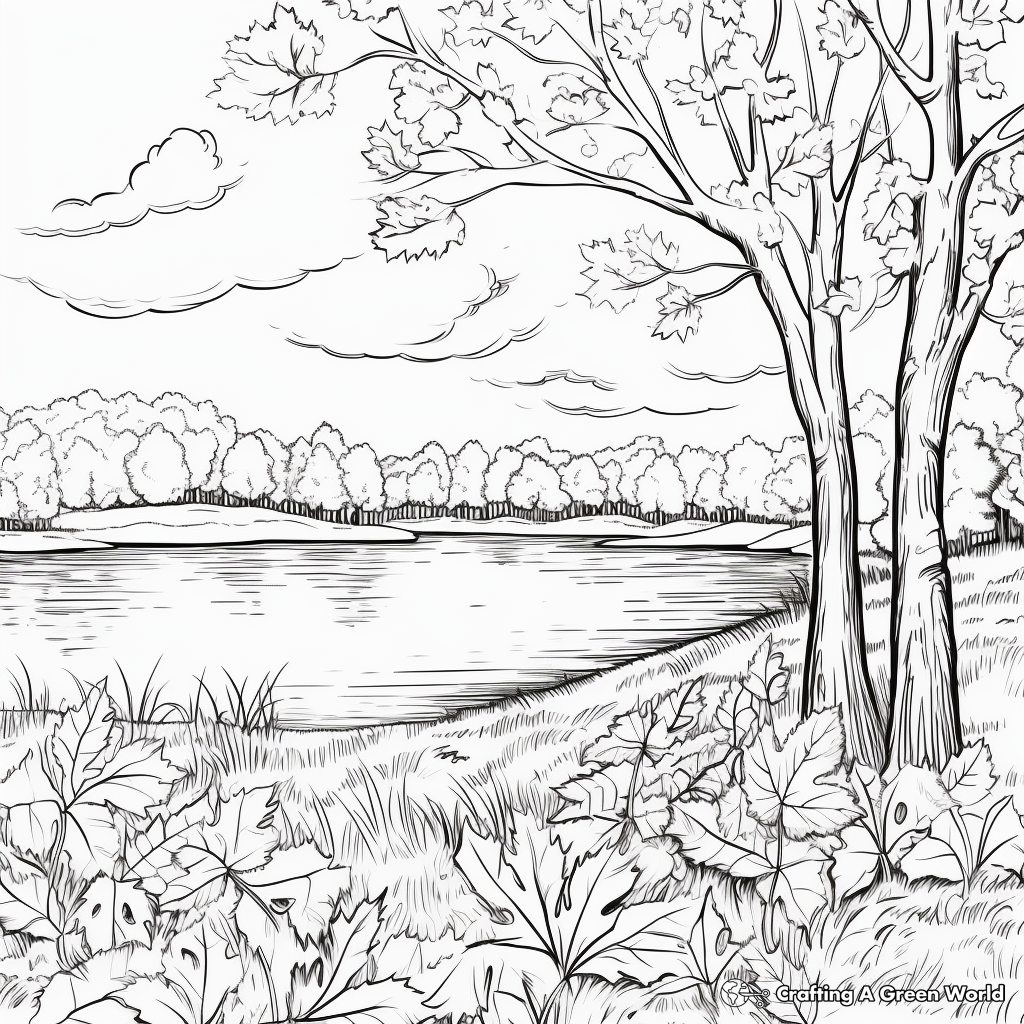 Realistic Fall Foliage Coloring Pages 3