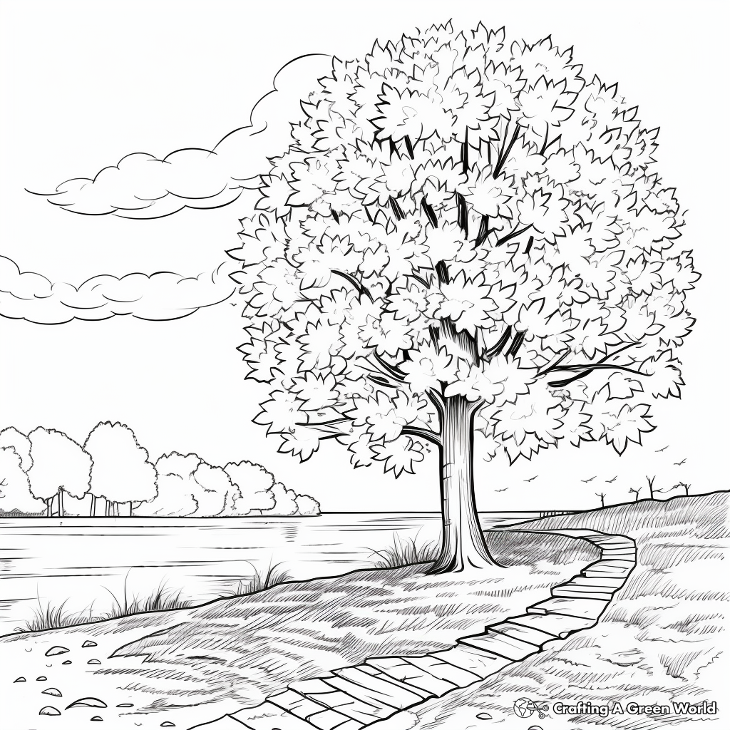 Realistic Fall Foliage Coloring Pages 4