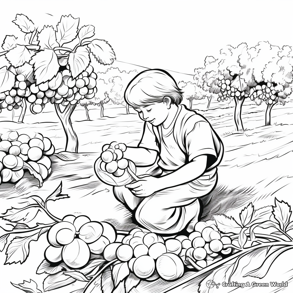 Realistic Fig Harvest Coloring Sheets 1