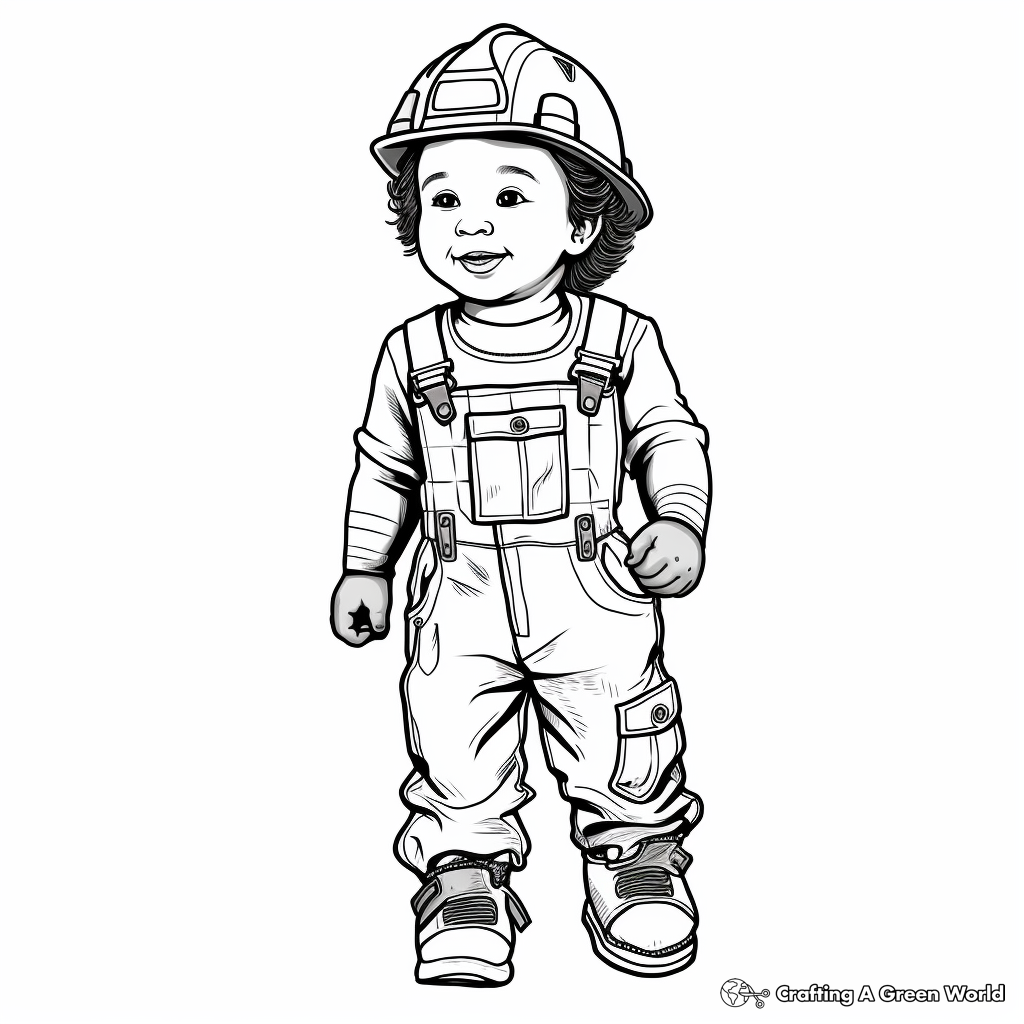 Realistic Firefighter Overalls Coloring Sheets 1
