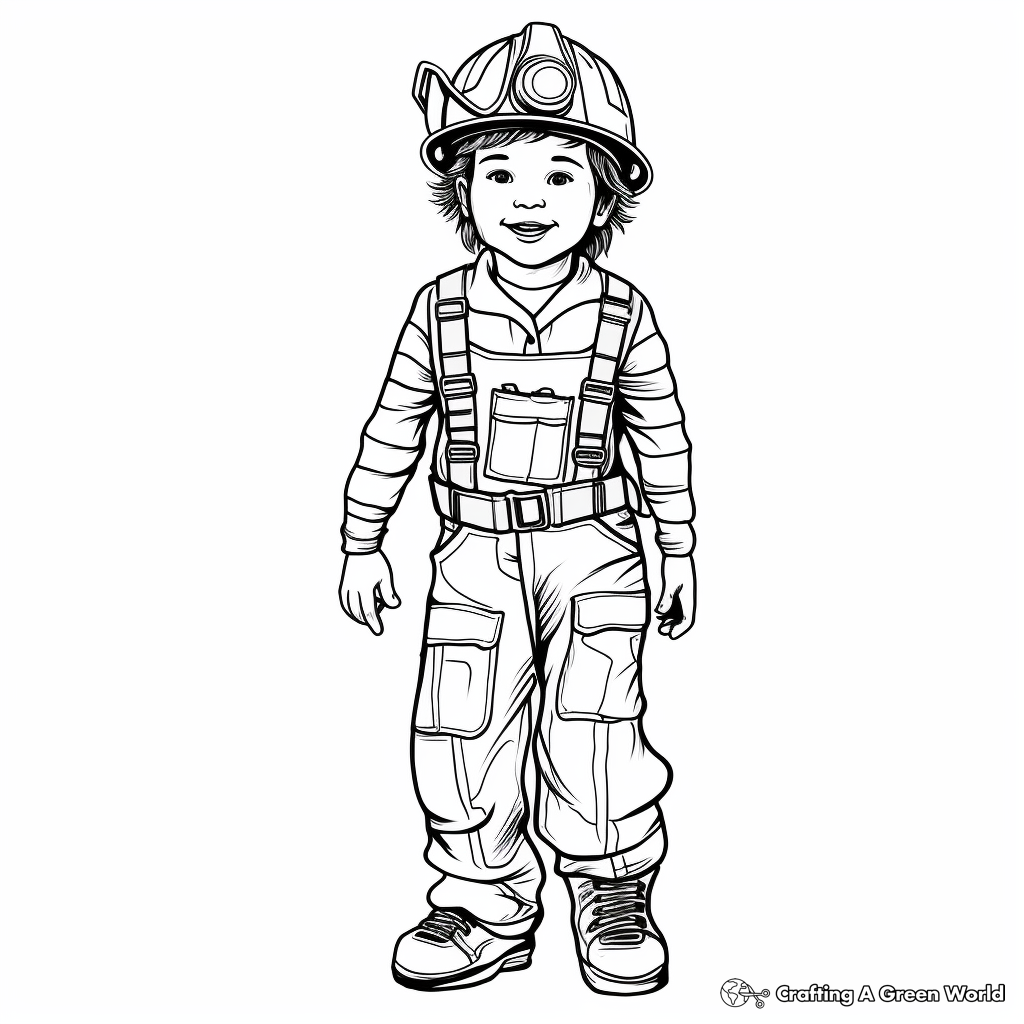 Realistic Firefighter Overalls Coloring Sheets 2