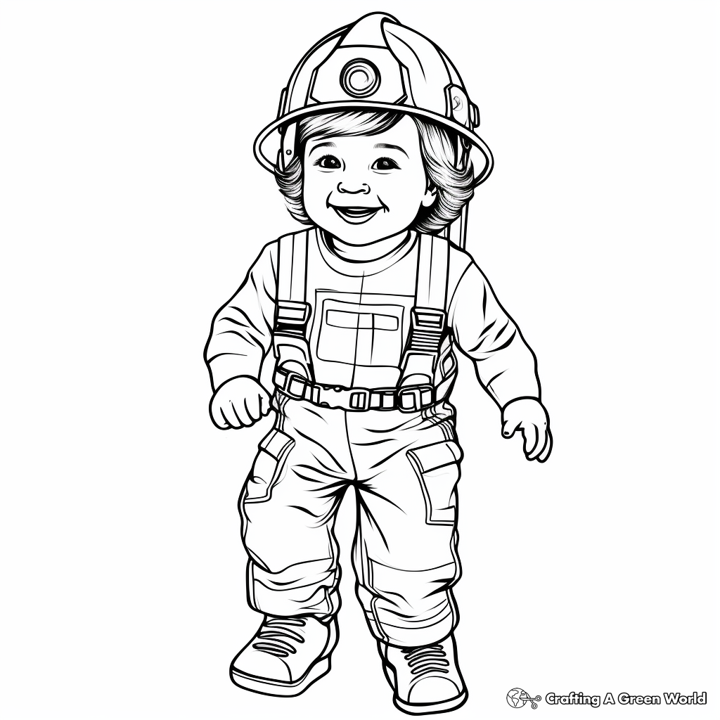 Realistic Firefighter Overalls Coloring Sheets 3